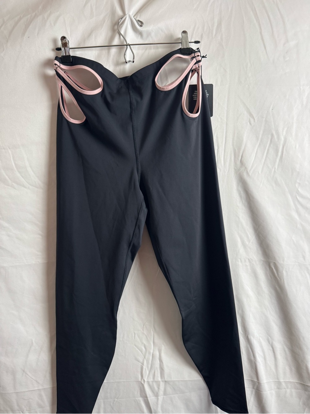 Salvage Black Leggings with Pink Loop Accents